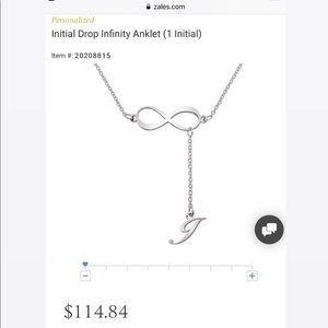 “J” Initial Drop Infinity Anklet